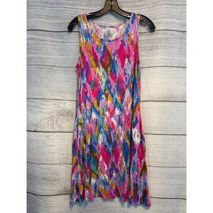Cupio Colorful Sleeveless Abstract Dress Size L